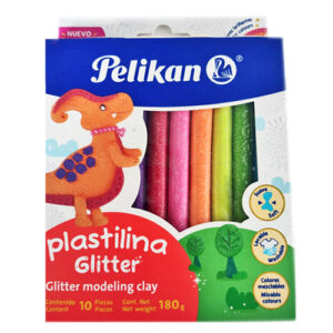 Plastilina X10 C/Glitter Barras