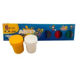 Tempera X6 Colores +Paleta+Pincel